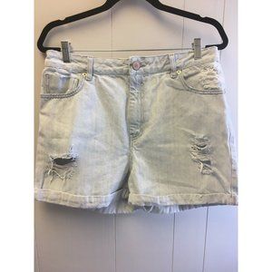 Asos Denim Shorts High-Rise Light Wash Mom Jeans